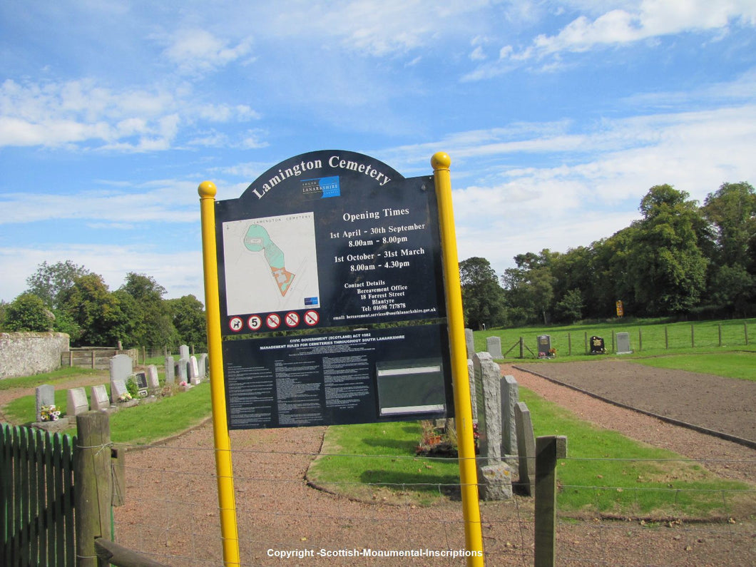 Lamington Churchyard - Cemetery - Lanarkshire PDF